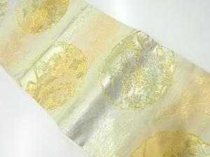 アンティーク　雪輪に秋草模様織出し袋帯（材料）